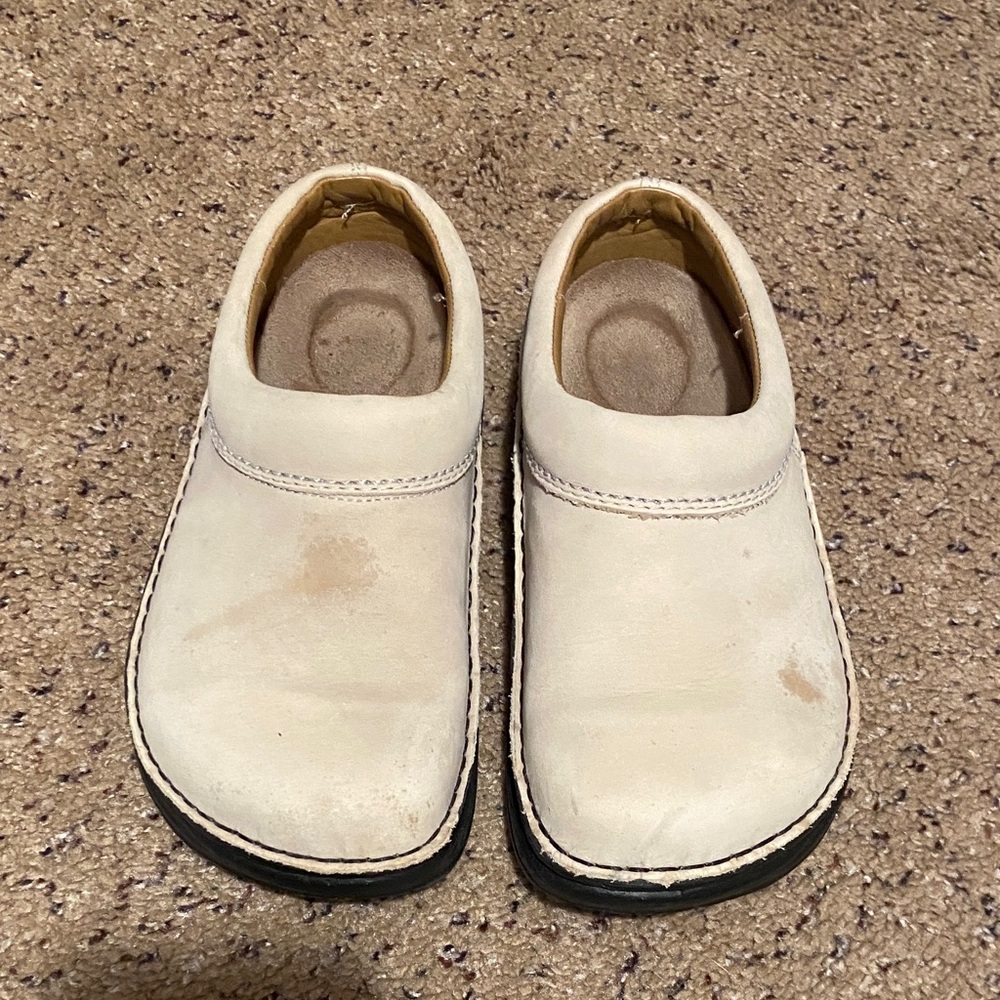 Birkenstock Cream Slip-On Clog Mules